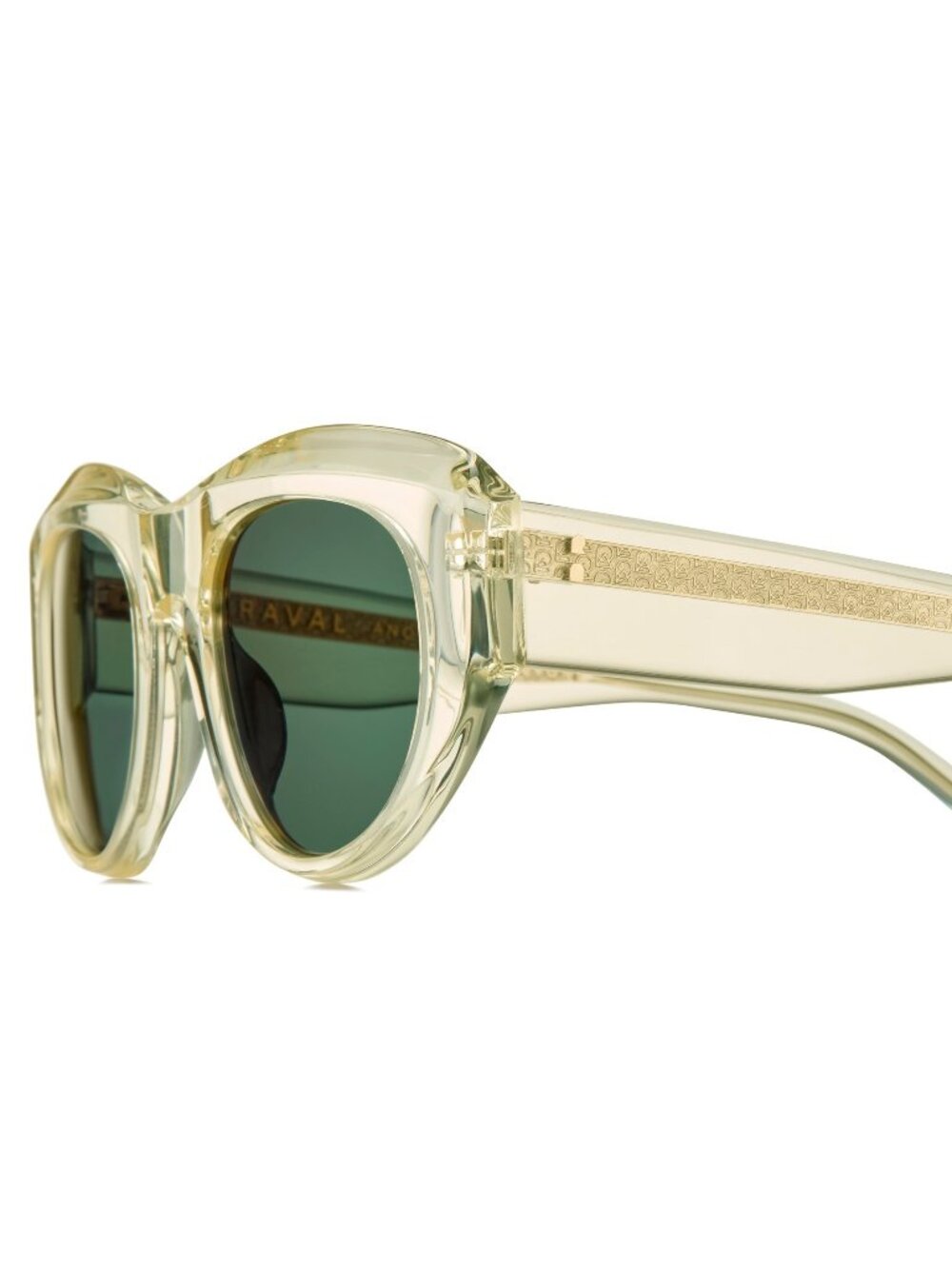 New Raval Eyewear Women's Sunglasses Multicolor Square Green Lens Acetate Frame